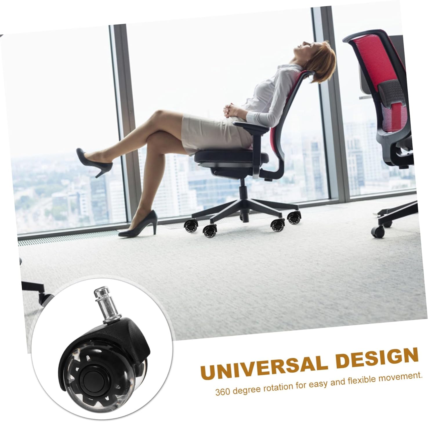 4pcs Ergonomic Office Chair Caster Wheels Removable Casters for Home Furniture
