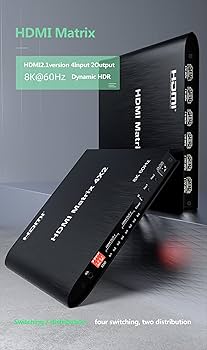 Amazon | HDMIマトリックス 4 in 2 out 8K、8K 4x2 HDMI 2.1 True
