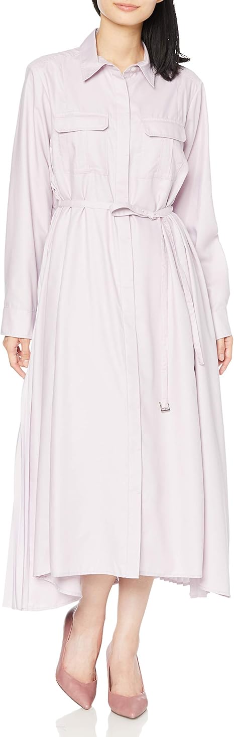 Amazon ザヴァージニア カジュアルドレス バックプリーツサファリワンピース レディース ﾗﾍﾞﾝﾀﾞｰ 36 イブニングドレス 通販