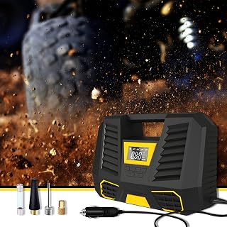 Air Compressor tire inflator Portable 12V DC Tire Pump Maximum150 PSI with Digital Pressure Gauge for Cars, Motorcycles, Bikes, Motorboats