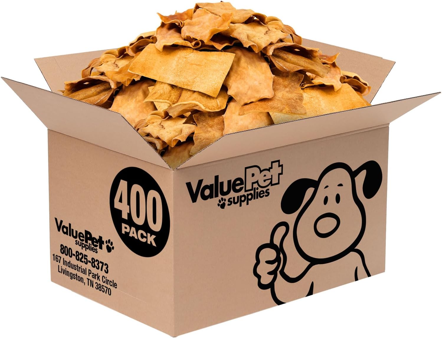 ValueBull USA Collagen Chips Dog Chews, Natural Long-Lasting Chicken Infused Dog Treats, 400 Count Wholesale Pack - Supports Joints, Skin & Coat with Chondroitin & Glucosamine