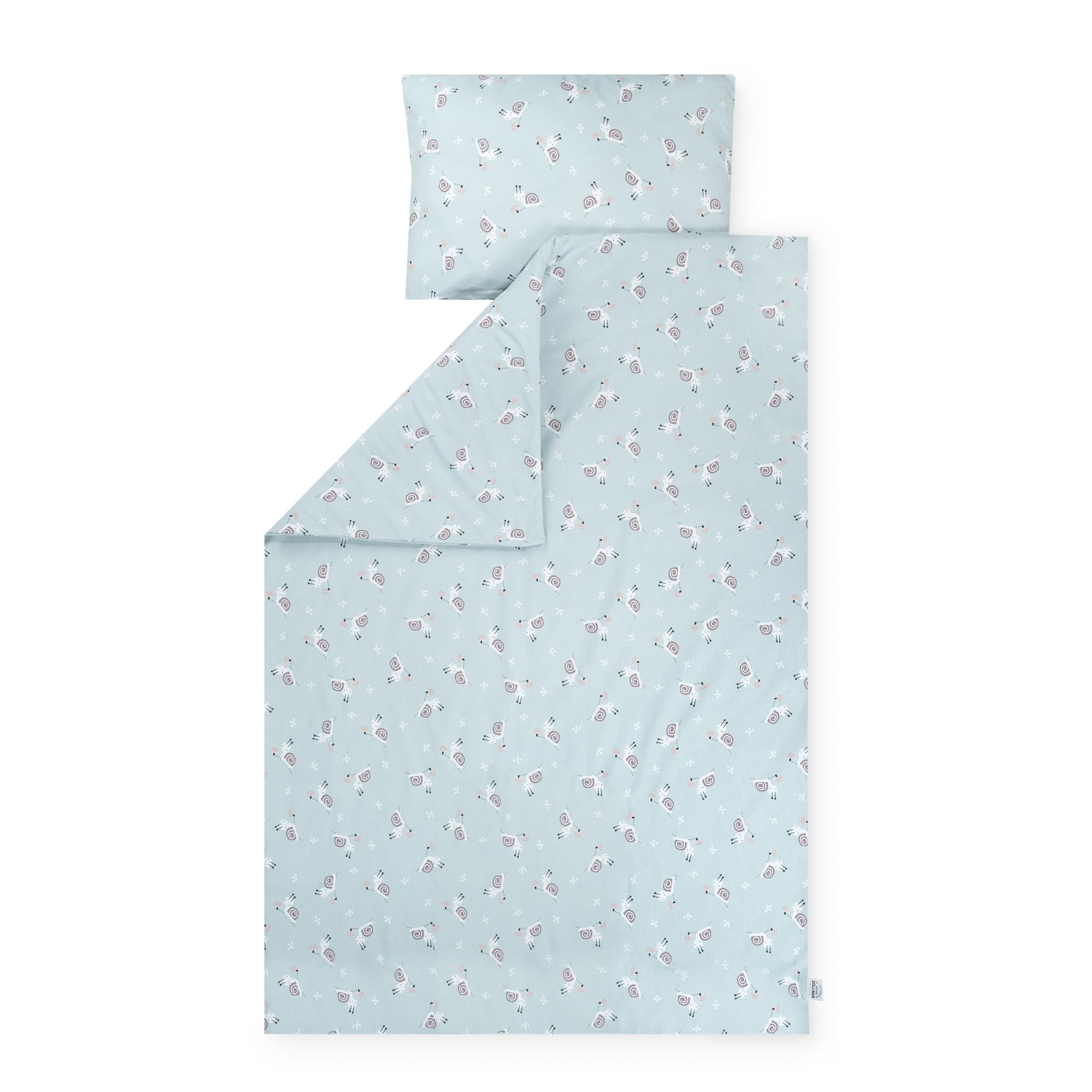 Julius Zöllner Jersey Bed Linen Snail Size 100 x 135 and 40 x 60 cm Children's Bed Linen Tested for Harmful Substances