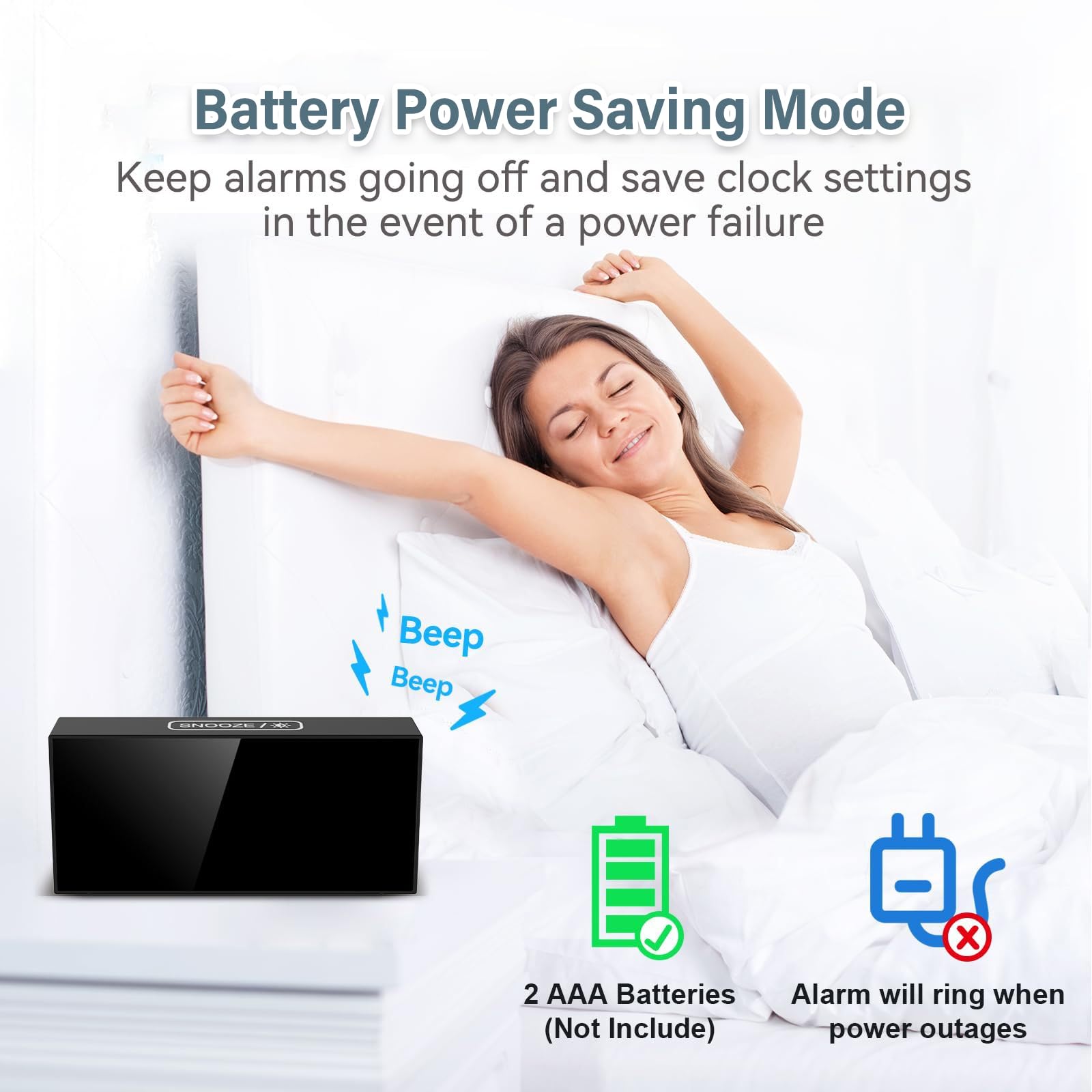 Sveglia da Comodino con Vibrazione Orologio Sveglia Digitale da Comodino Digitale da Comodino Per Non Udenti, Con Problemi Di Udito, Che Dormono Pesantemente, Snooze, Doppio Allarme, Porta Usb