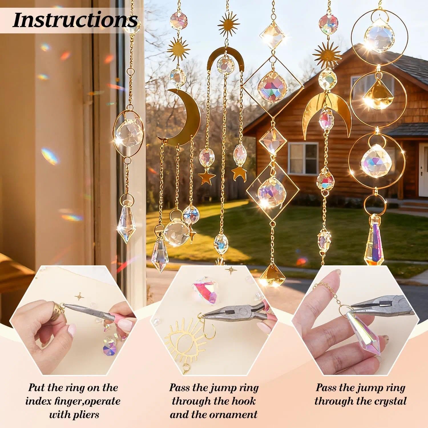 400PCS Acchiappasole Cristallo,Crystal Suncatcher,Appendere Vetro Acchiappa Sole,Pendenti Prismi Cristallo,Appeso Arcobaleno Prisma Finestra,Pendenti Suncatcher Decorazione per Casa Giardino Nozze