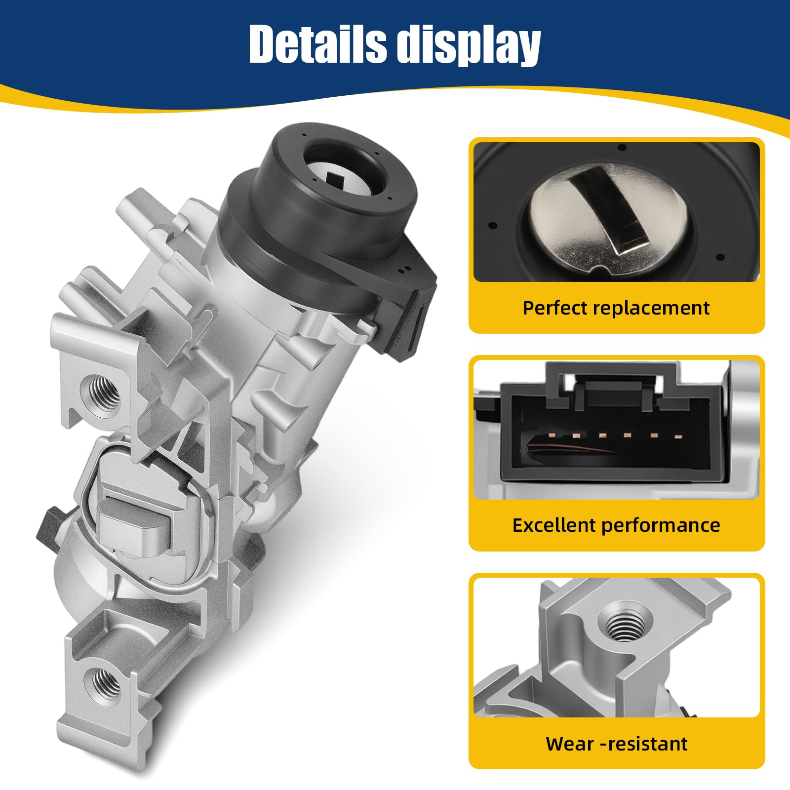 1K0905851B Neiman Interruptor encendido para Golf 5 6 A3 TT Seat Alte Leon | con 2 llaves+1 mando a distancia + 2 pernos Attuatore Serratura Cerradura Encendido1K0905865