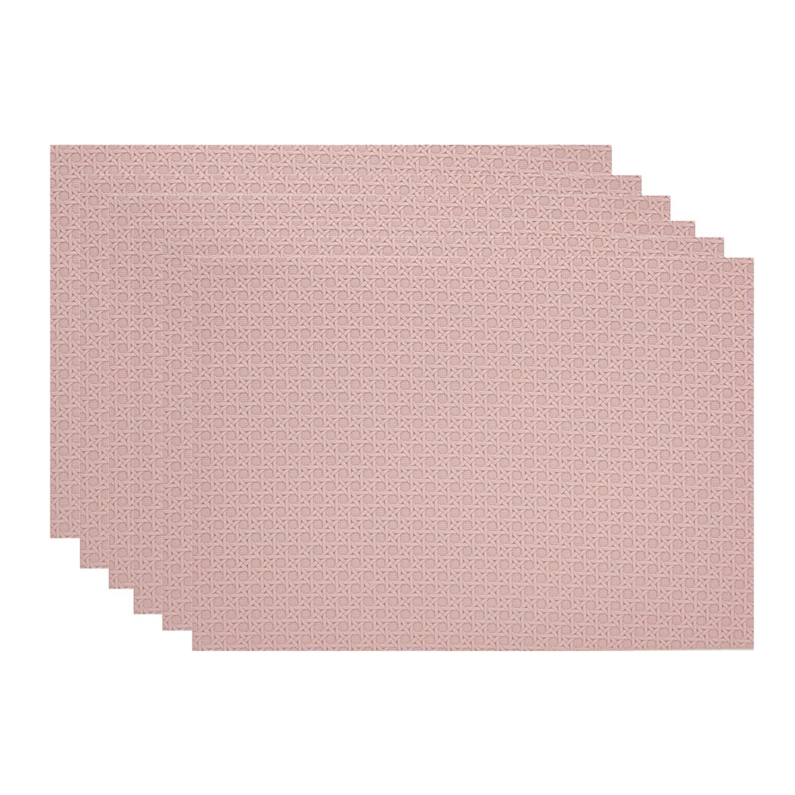 Set de table lavable rose lot de 6 rectangulaire en plastique double face