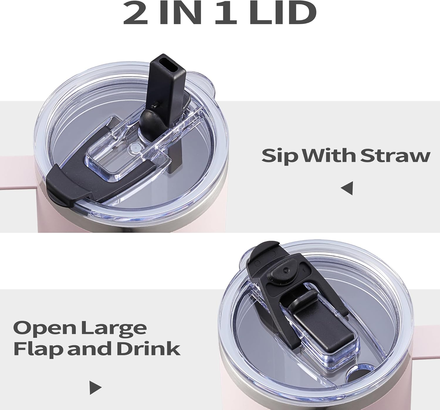 40 oz Tumbler with Handle and Straw Lid, Stainless Steel Tumblers Bulk Double Wall Vacuum Insulated Mug Leakproof Travel Cup for Car, Office, Home, Rose Quartz, 8 Pack