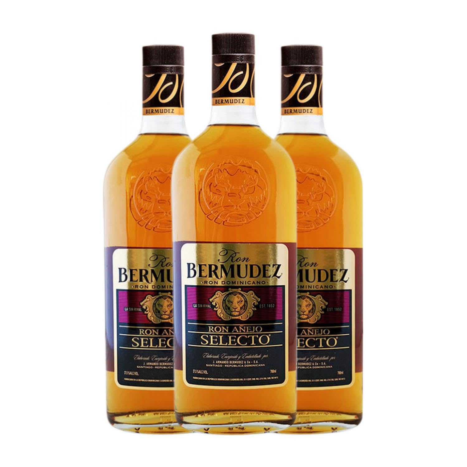 Ron Bermúdez Añejo Selecto 7 Años 70 cl (Caja de 3 Botellas de 70 cl)