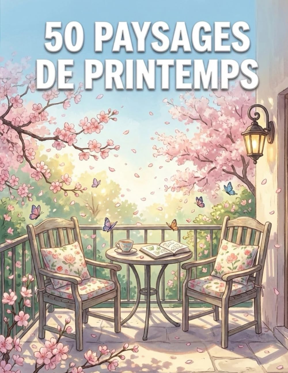50 Paysages de Printemps: Livre de coloriage anti-stress pour adultes et adolescents – Nature printanière, paysages relaxants et moments de détente
