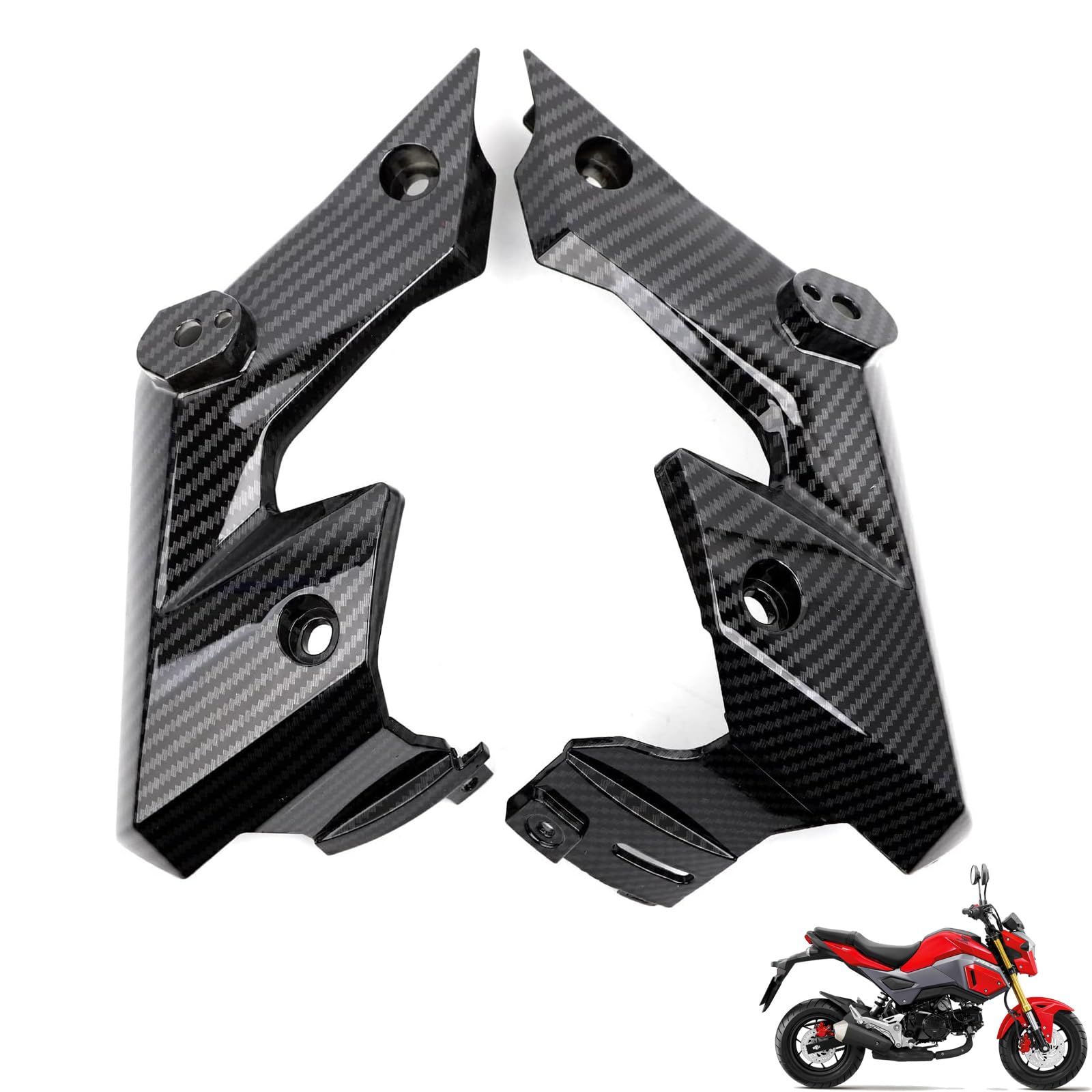 mokuo Motorcycle Carbon Fibre Headlight Side Panel Turn Signal Holder Fit for Honda Grom msx125 Fairing Kit Parts