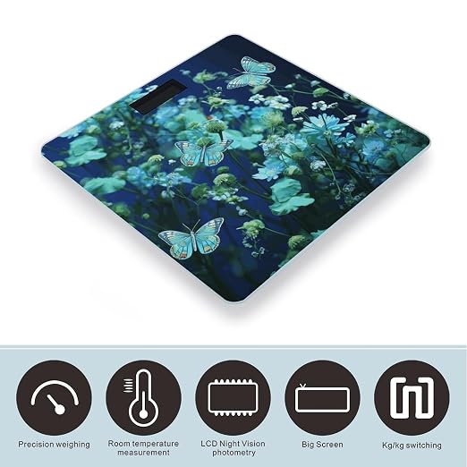 Báscula Digital de Baño con Diseño de Mariposas y Flores miniatura 3
