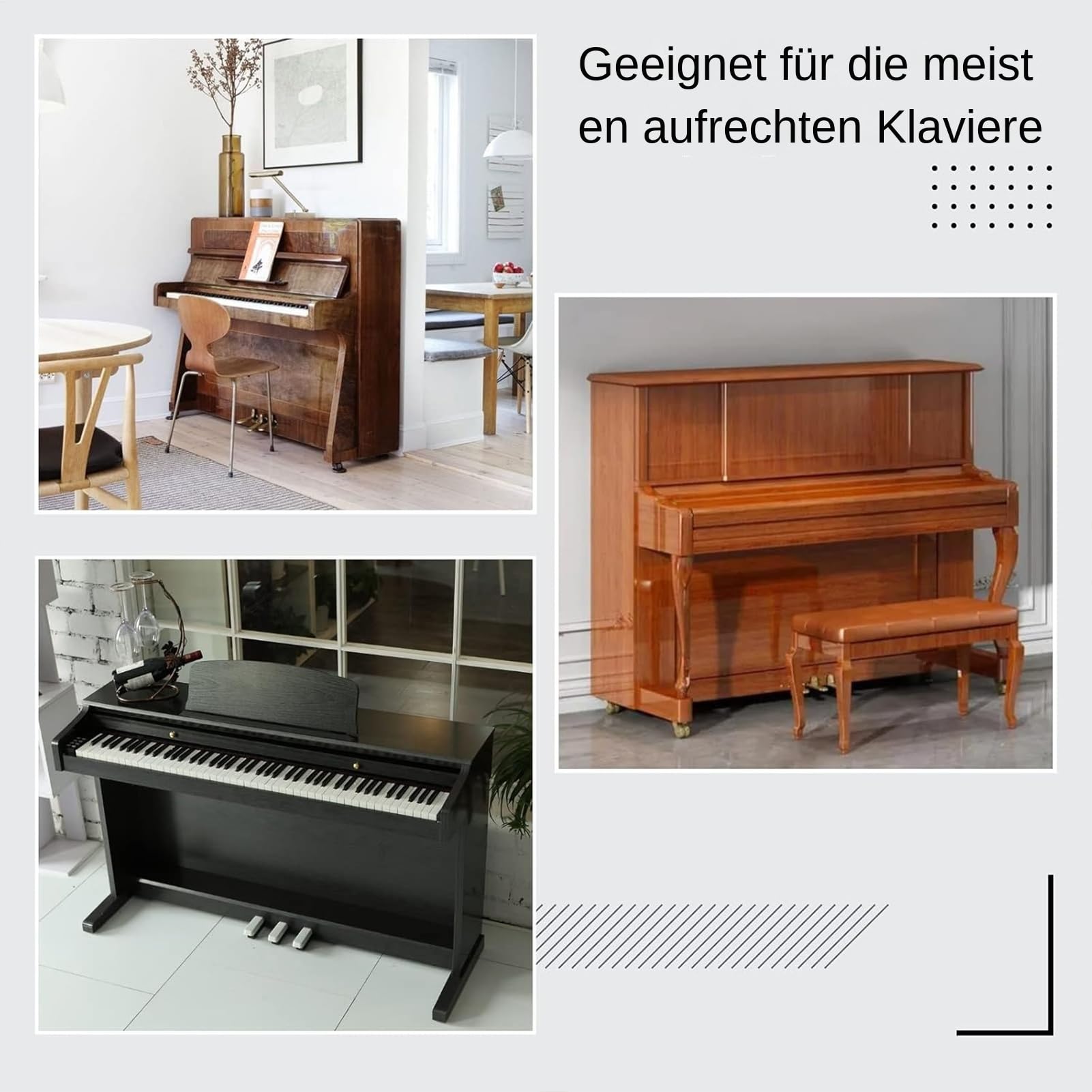 Housse de piano verticale - Couverture complète - 153 x 60 x 110 cm - Noir - Tissu Oxford imperméable - Accessoire de piano - Bloque la lumière du soleil et l'humidité