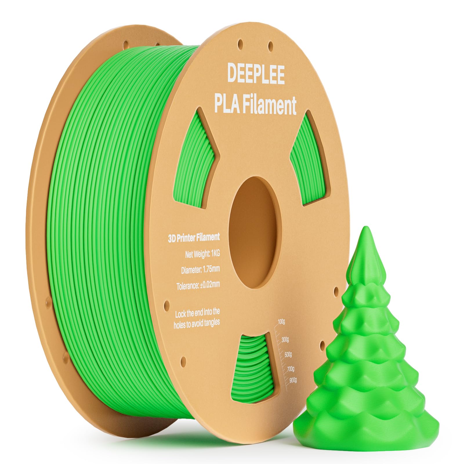 DEEPLEE PLA 1.75mm 3D Printer Filament, Dimensional Accuracy +/- 0.02mm, Neatly Wound, No Clogging, Vacuum Package, Fits for Most FDM 3D Printers,