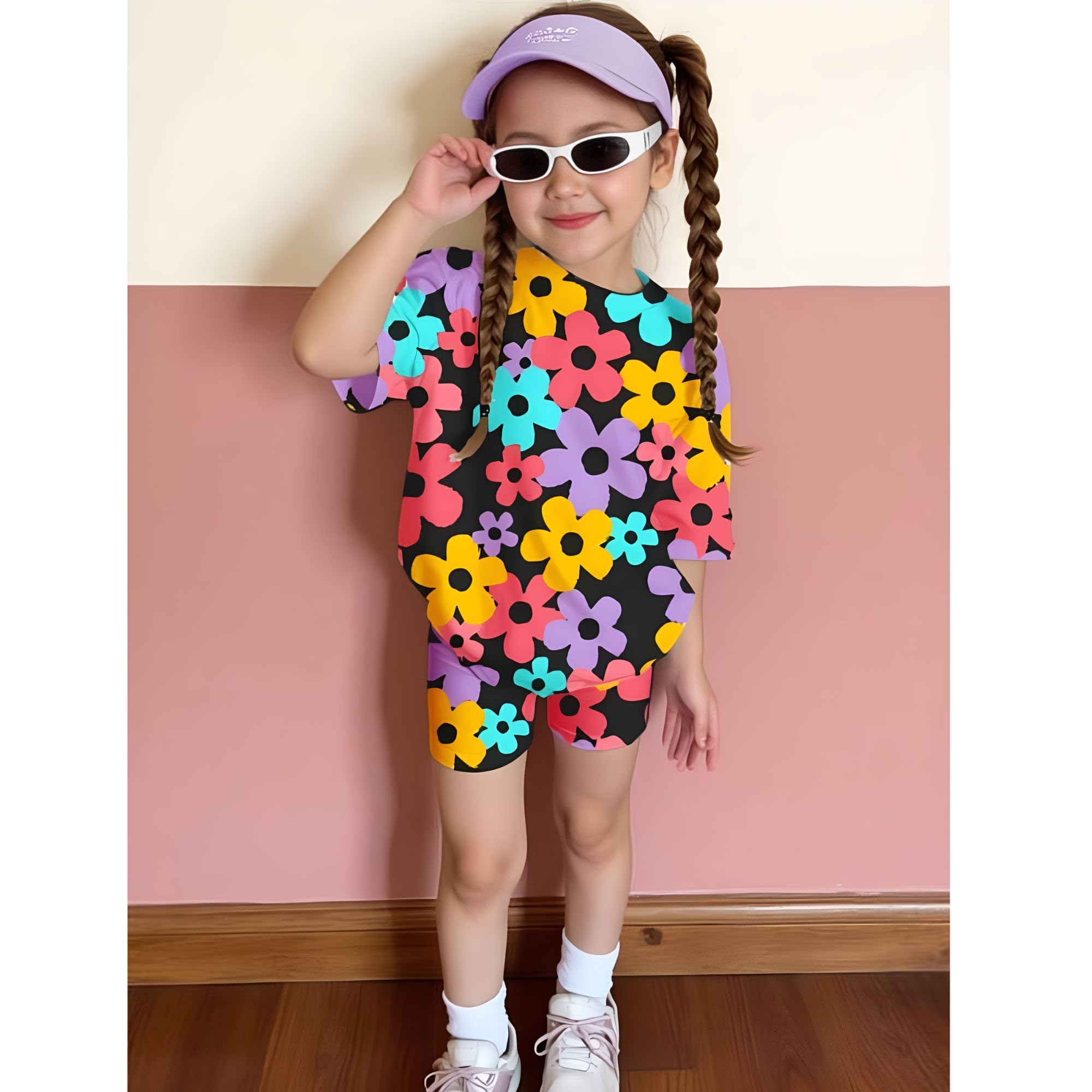 4YOU Dresses Beautiful Cotton Blend Fabric with Beautiful Print Tshirt and Half Pant For Girls - Image 5 thumbnail