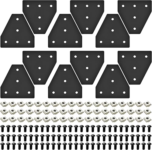 Miniatura 98 de 10 unids 2020 placa de extrusión de aluminio conector esquina L soporte 8020 V ranura hardware ranura T accesorios con tuercas en T y tornillos