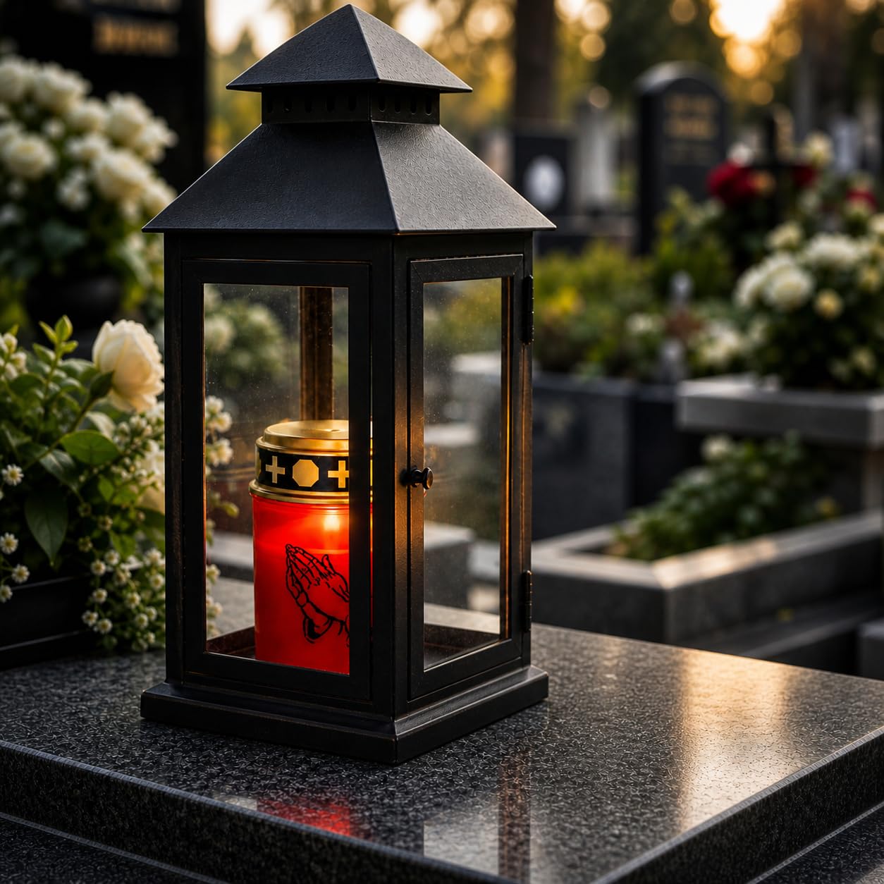 2 Grablichter LED mit Batterie wetterfest | Grabkerzen mit Batterien für lange Brenndauer von bis zu 6 Monaten