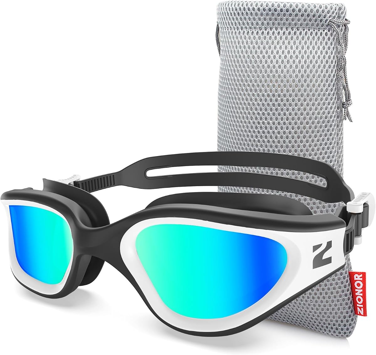ZIONOR G1 Air Swim Goggles Adult, Mirrored for Pool, Lap Swimming | Clear Vision, UV Protection, Soft Silicone Gasket