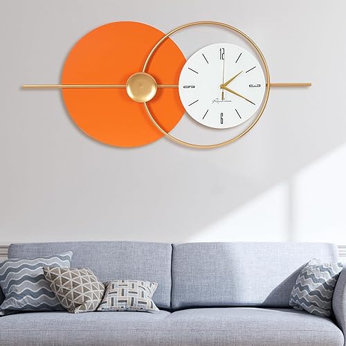 Miniatura 9 de Reloj de pared grande, redondo, decorativo, silencioso, funciona con pilas, moderno, decoración de pared, para el hogar, sala de estar, dormitorio,
