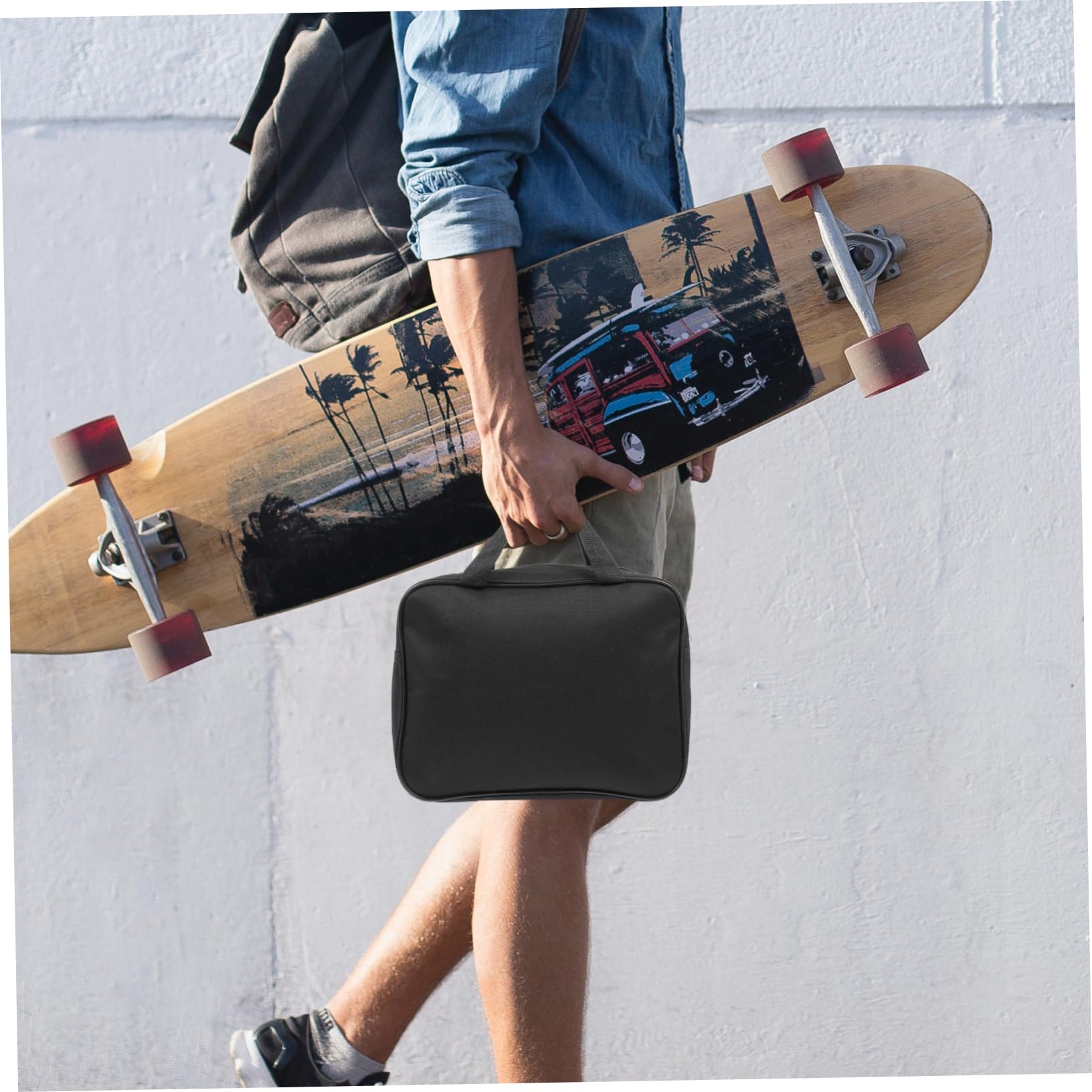 ibasenice Skates Pouch Figure Skating Bag Drift Skates Bag Duffle Ice Skate Bags Ice Skating Bag Inline Skate Carry Bag Skates Accessory Skates Supply Oxford Cloth Black