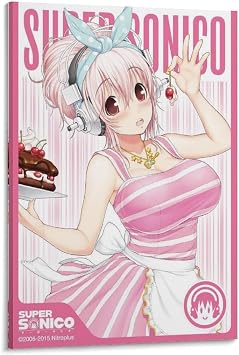 MOJDI Japanese Anime Fictional Character Super Sonico Sexy Bikini Kawaii Poster Canvas Wall Art Posters Fo Canvas Painting Wall Art Poster for Bedroom Living Room Decor 20x30inch50x75cm Frame-style