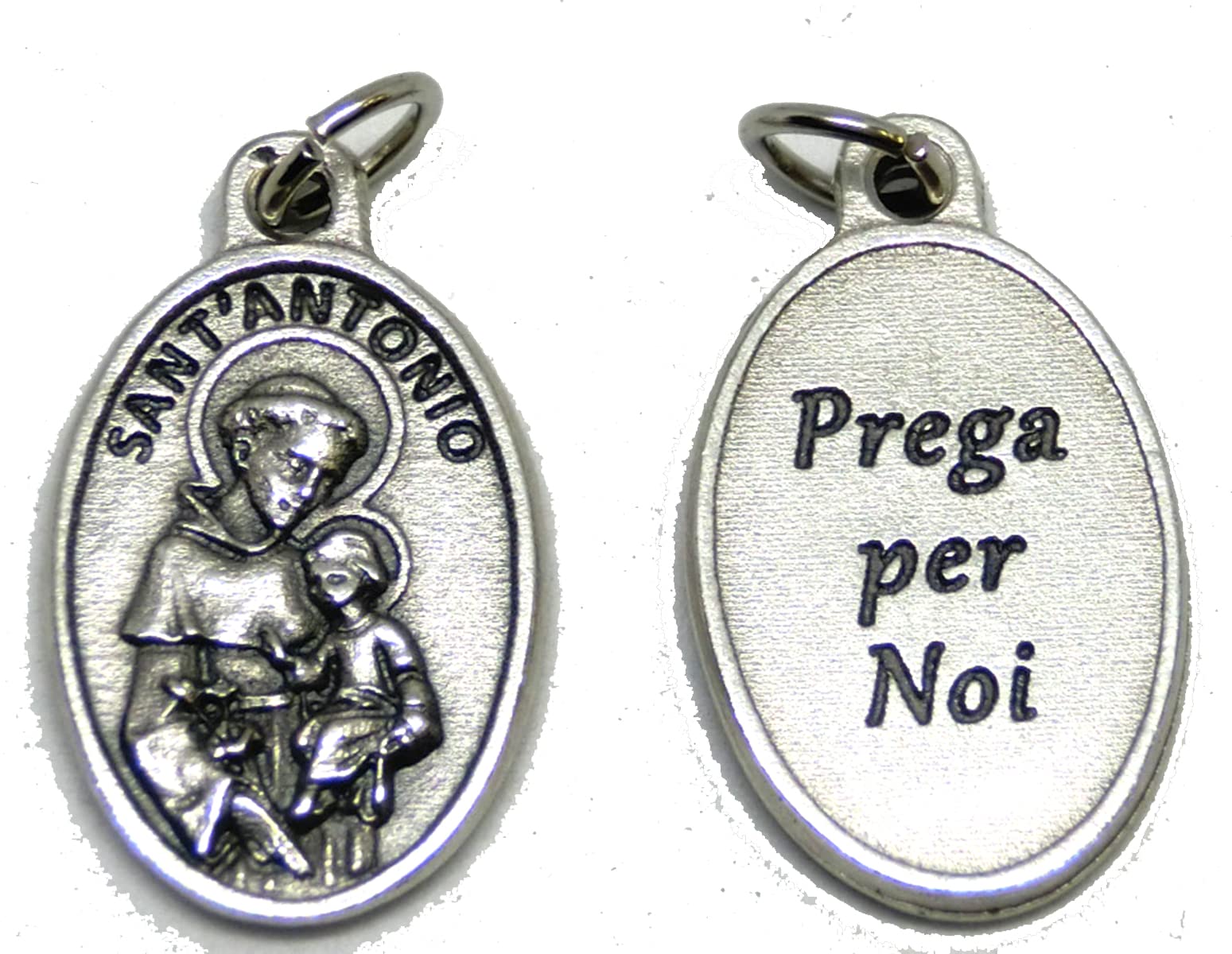 GTBITALY 60.261.30 034SCR 10 medaglie di San Antonio da Padova Ovale Argento con Retro Prega per Noi 22 mm