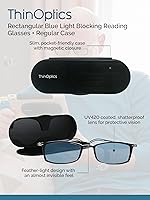 Vista 4 de ThinOptics Frontpage - Gafas de lectura para computadora con bloqueo de luz azul y funda de aluminio Milano