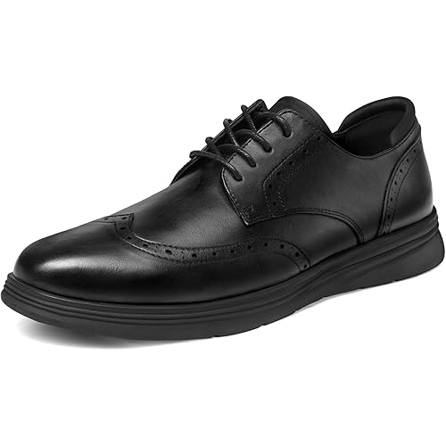 Men's Dress Sneakers Lightweight Casual Business Wingtip Oxford Shoes