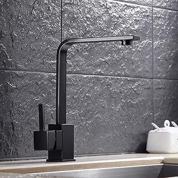 Polished Oil bubbed Black/Black/Oatmeal Brass Swivel Kitchen Sinks Faucet 360 Degree Rotating Kitchen Mixer Tap,Black