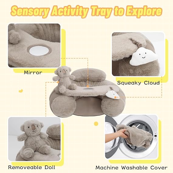 KAKIBLIN Baby Sit Me Up Seat, Inflatable Baby Chair with Cover