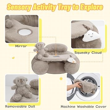 KAKIBLIN Baby Sit Me Up Seat, Inflatable Baby Chair with Cover