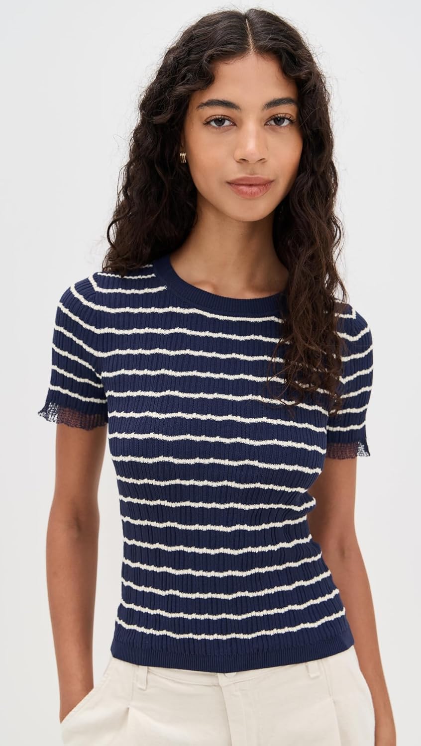 rag & bone Women's Chiara Stripe Short Sleeve Shirt - Image 2