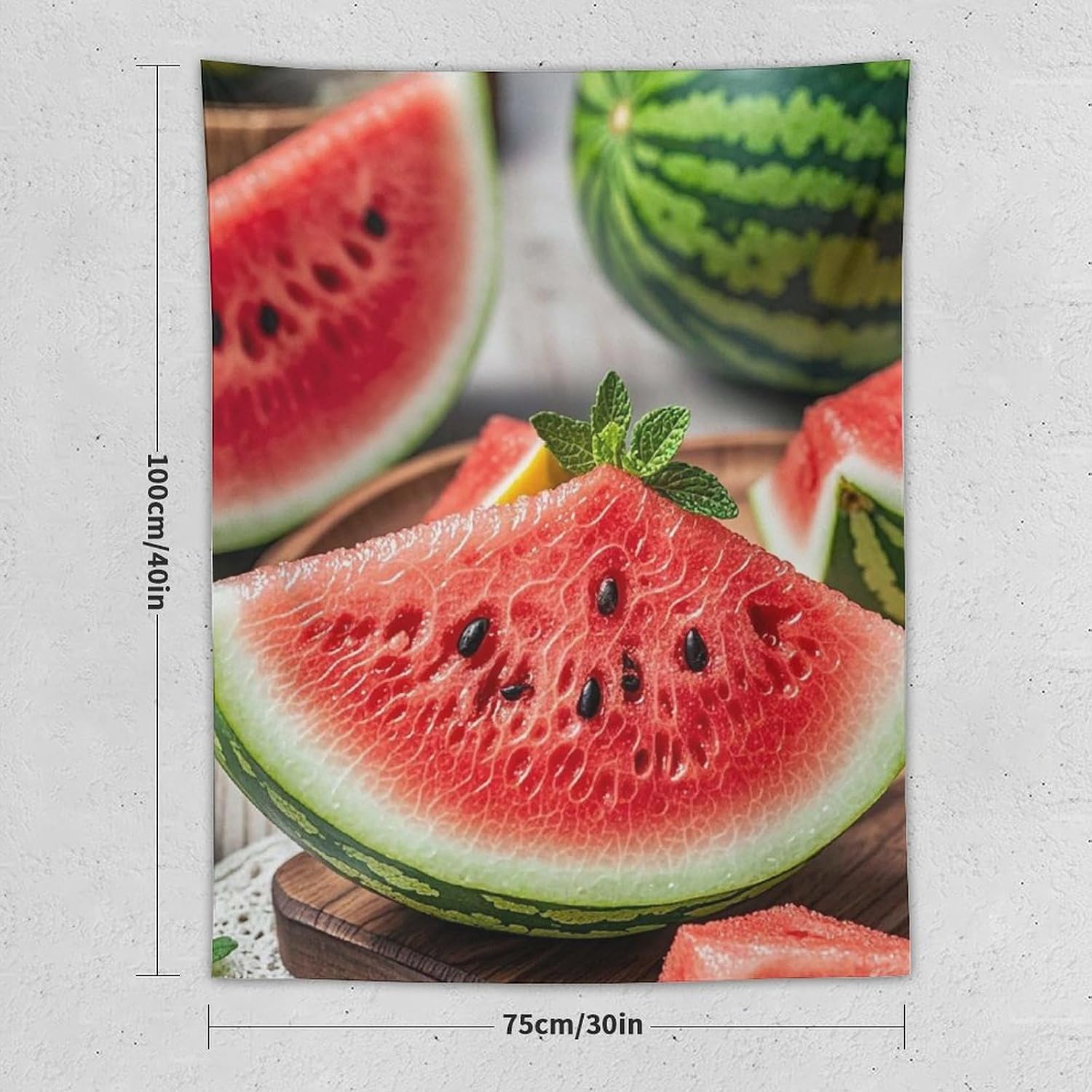 WSOIHFEC Tapestry Wide Wall Hanging Watermelon Lemon Tapestry Vintage Lightweight Wall Blanket Funny Tapestry Wall Art Home Decor Soft Mural for Bedroom Dorm Living Room 30"x40" image 2
