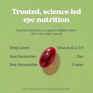 Eyetamins Vision Support Advanced Antioxidant Eye Supplement with Lutein, Zeaxanthin & Astaxanthin, Vitamins C, D & E, Zinc & Copper - Supports Healthy Vision and Eye Health, 30 Softgels
