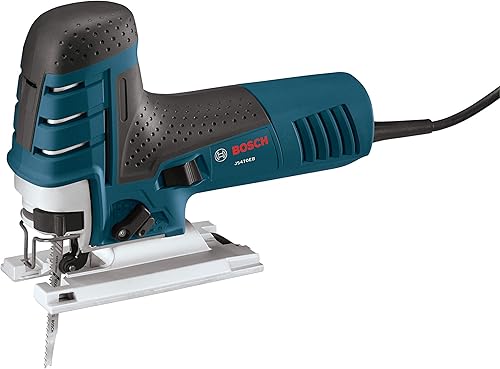 BOSCH JS470EB - Sierra caladora con agarre de barril con cable, baja vibración de 120 V, velocidad variable de 7 amperios para corte suave de hasta