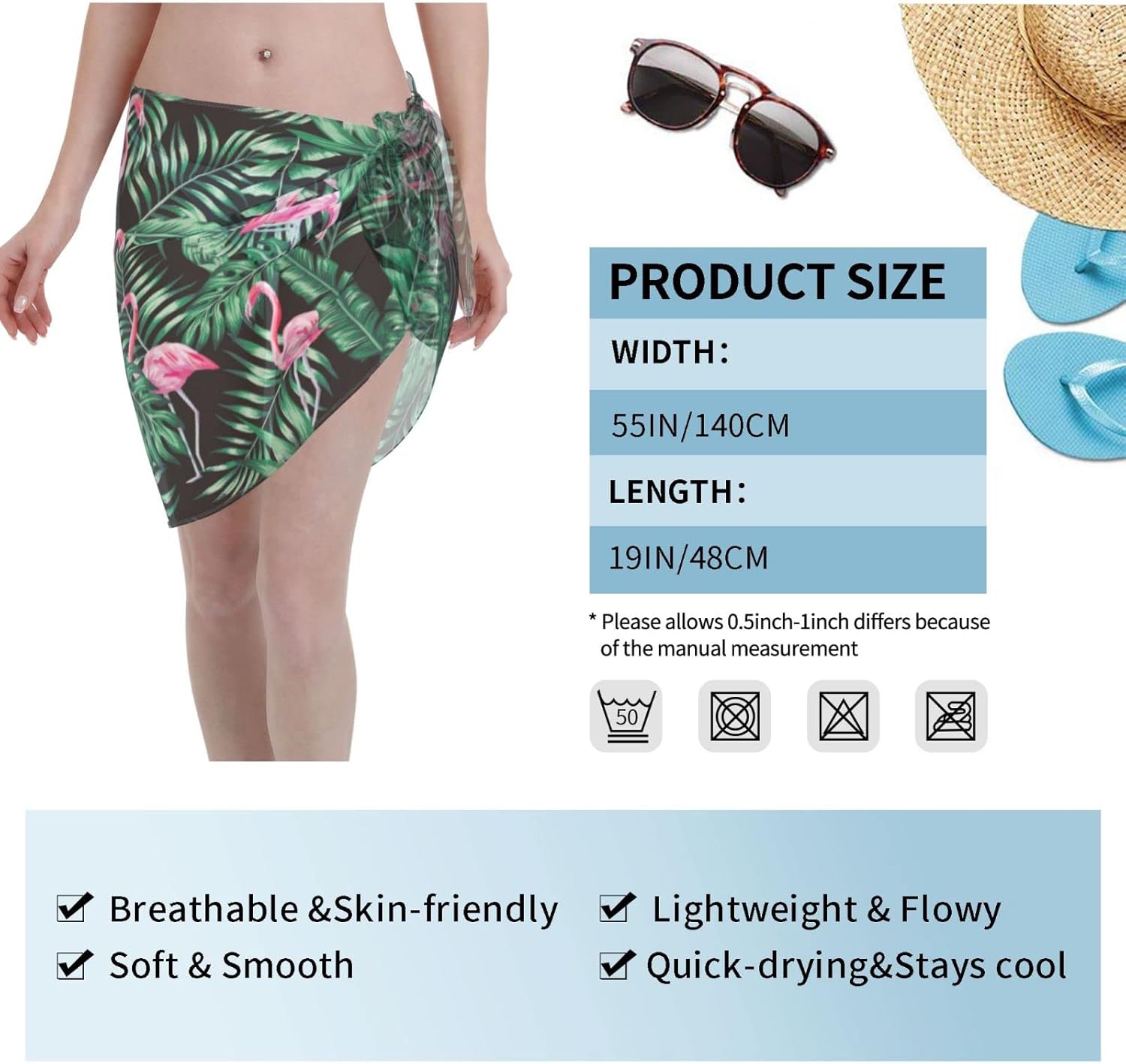 Rainbow Love Women Short Sarong Beach Wrap Sheer Bikini Chiffon Swimsuit Cover Up Skirt For Swimwear - Image 7