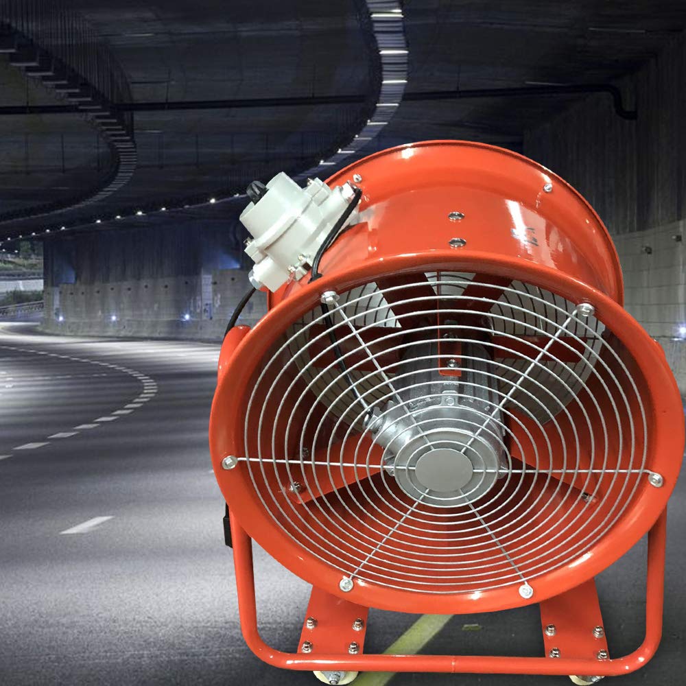 Bauventilator 18 Zoll Ø460mm - Baugebläse 1100W 9000m³/min Baulüfter Gebläse 2800r/min Axiallüfter Axialgebläse 73dB Bautrockner Baulüfter