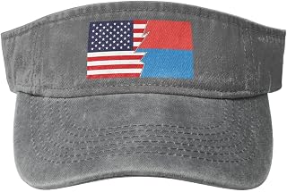 Flag of Canton of Tessin and America Sun Visor Hat for Women Men Empty Top Baseball Cap Golf Cap