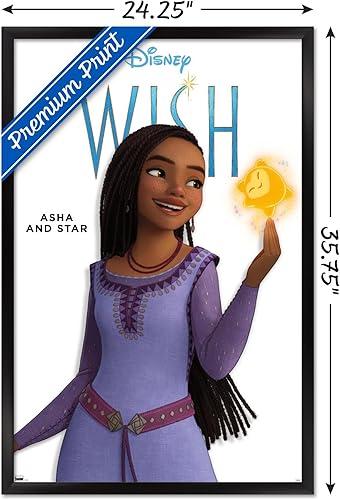 Miniatura 44 de Trends International Disney Wish Asha Feature Series - Póster de pared, 34 pulgadas de largo x 22.4 pulgadas, versión enmarcada en caoba