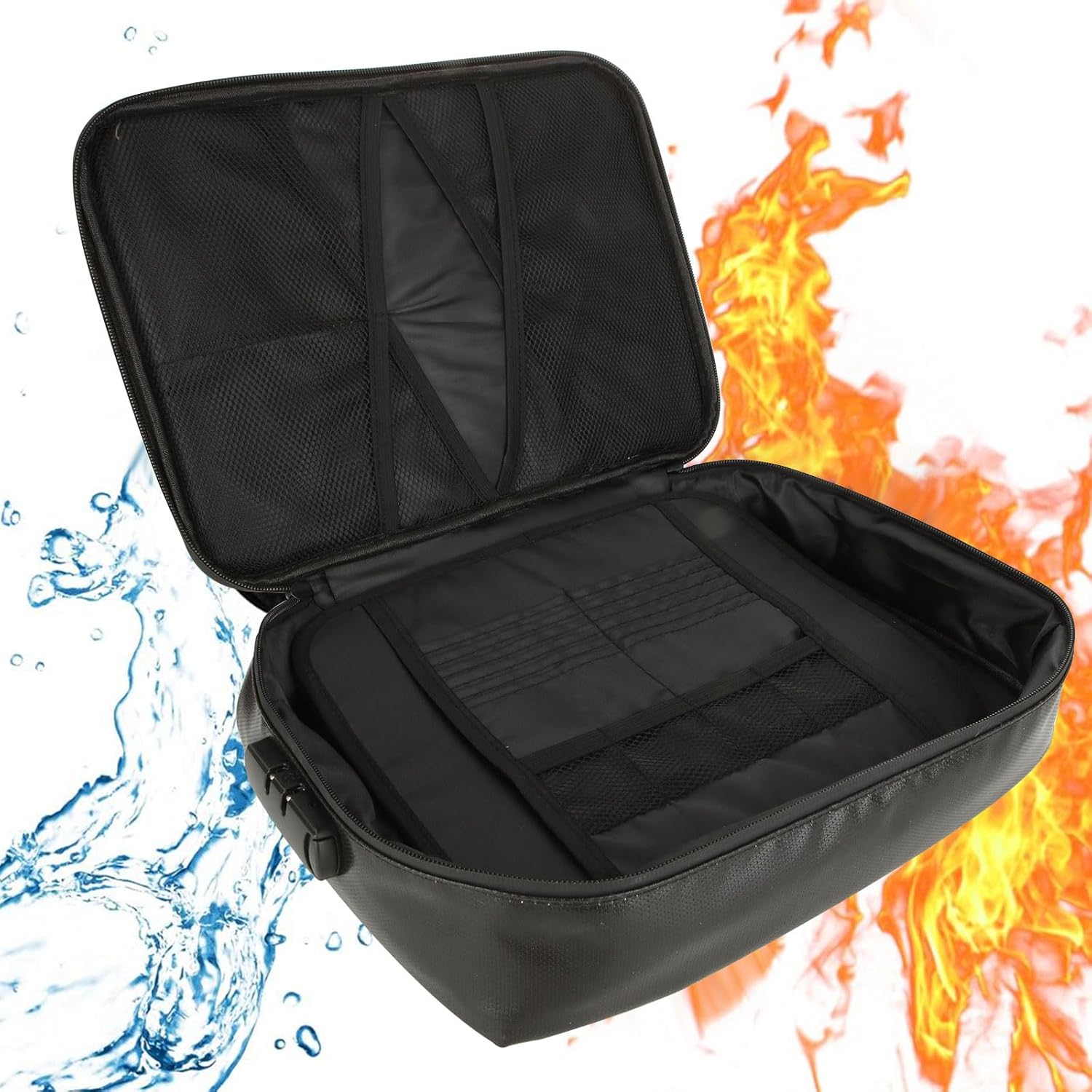 VIDETOL Fireproof Document Box with Lock, Large Capacity Fireproof ...