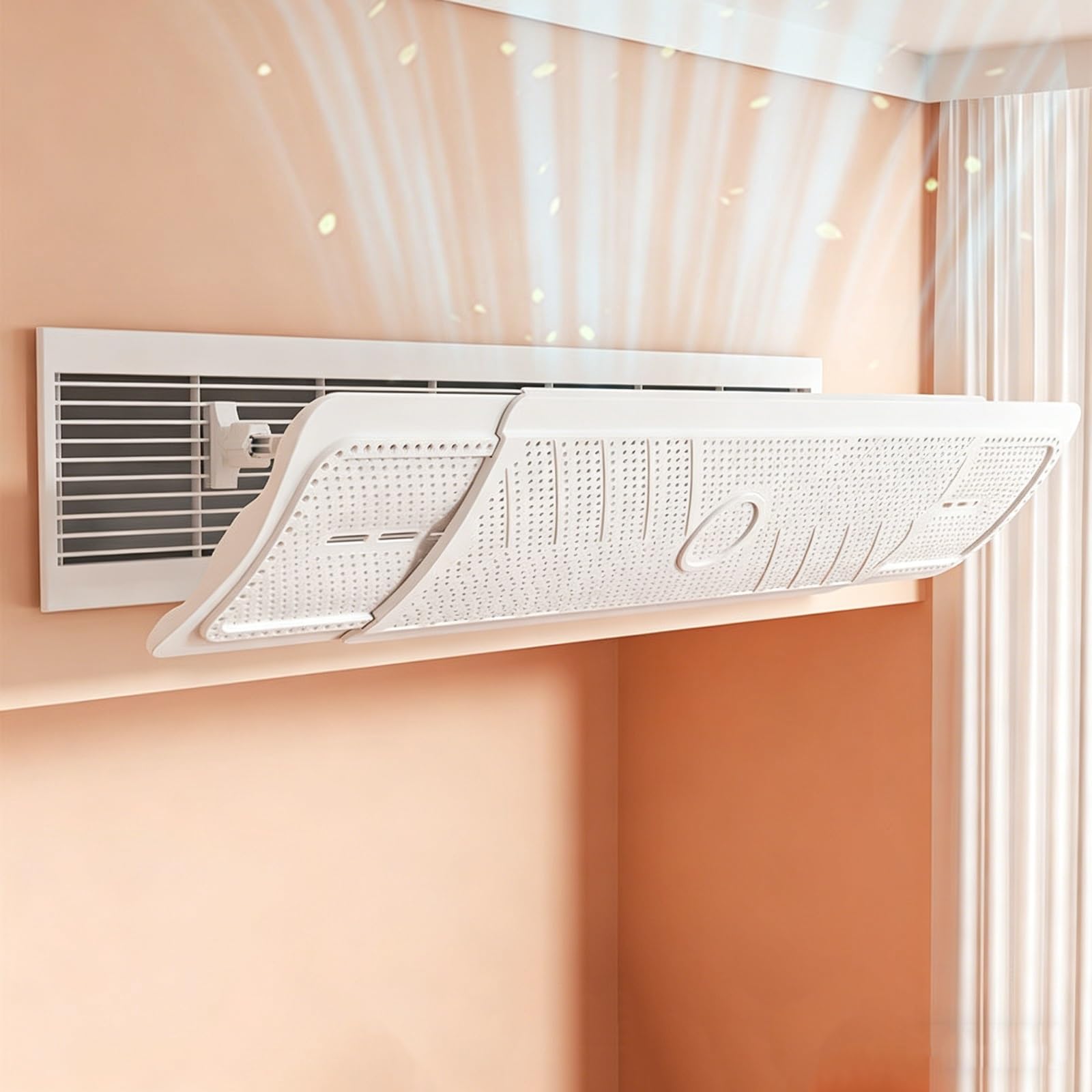 BHGFYXBS Retractable Air Conditer R 180° Adjustable Ceiling Vent Baffle Anti Wind Ts Cover For Direct Air Blow Control Energy Efficient Airflow Ment