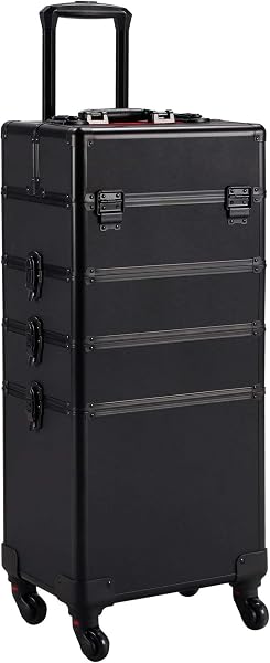 Yaheetech Valise Maquillage à roulettes 4 en 1 Cadre Aluminium Mallette Mauillage Professionnelle Bijoux Cosmétique Noir - 1