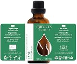 Essences Bułgaria Organiczny Olejek Eteryczny z Szałwii 50ml | Salvia officinalis | 100% Czysty i Naturalny | Nierozcień