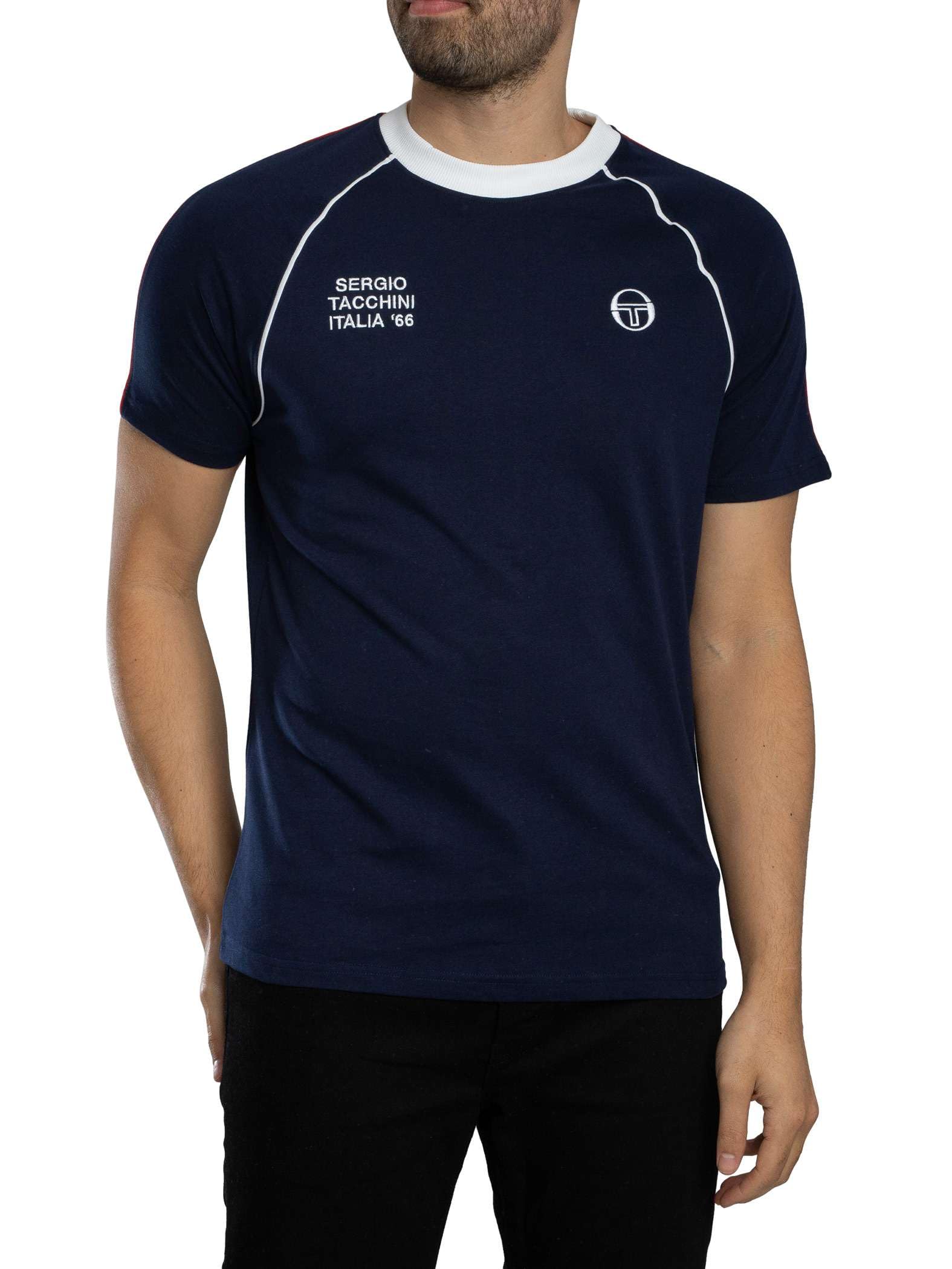 Sergio Tacchini Men's Maritime Blue/Adrenaline Rush/White Ghibli Davis T-Shirt