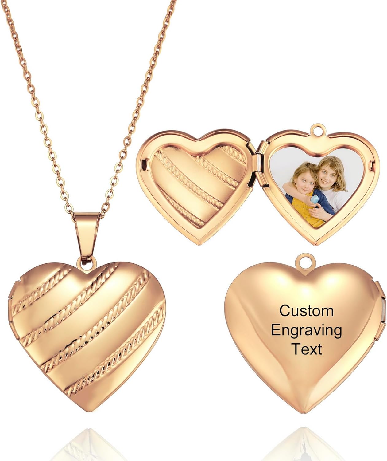 MeMeDIY Personalized Heart Locket Necklace Custom Bahrain Ubuy