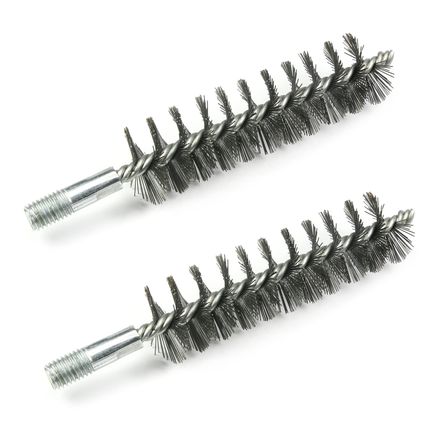 Utoolmart 2Pcs Steel Wire Tube Cleaning Brush, Round Chimney Cleaning Brush, M12 Threaded Interface Cleaning Brush, 35Mm Diameter 160Mm Length,