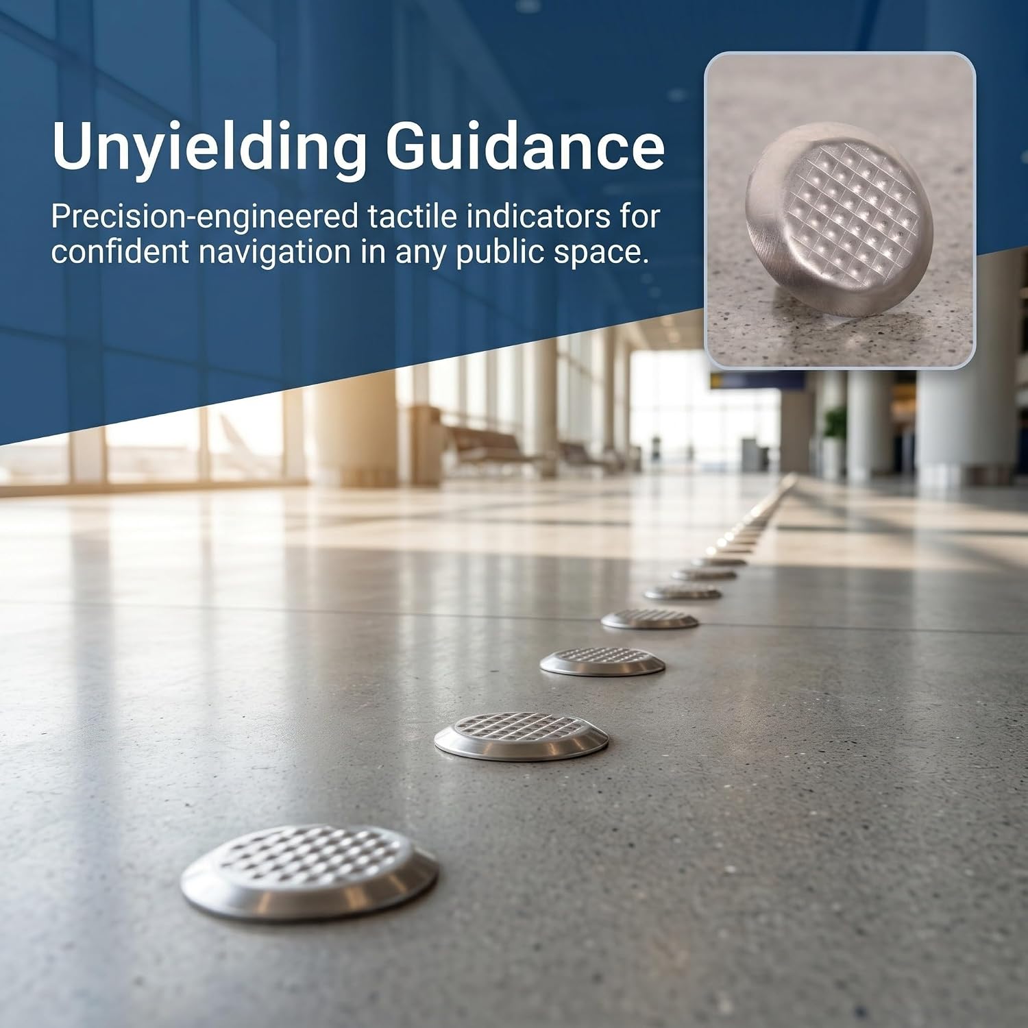 Operitacx 20pcs Blind Tactile Paving Tile Nails - 1.4" Stainless Steel Tactile Studs Replacement - Sidewalk Safety Anti-Slip Floor Bump Dots for Visually Impaired