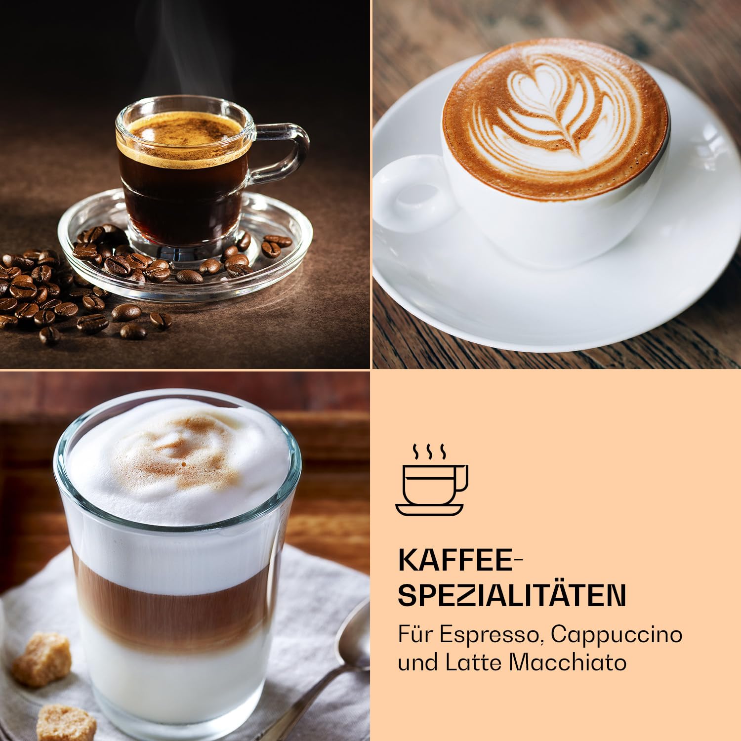 Klarstein 1,8 L Siebträgermaschine Espressomaschine 19 Bar 1350 W Edelstahl Mini Kaffeemaschine mit Milchschäumer