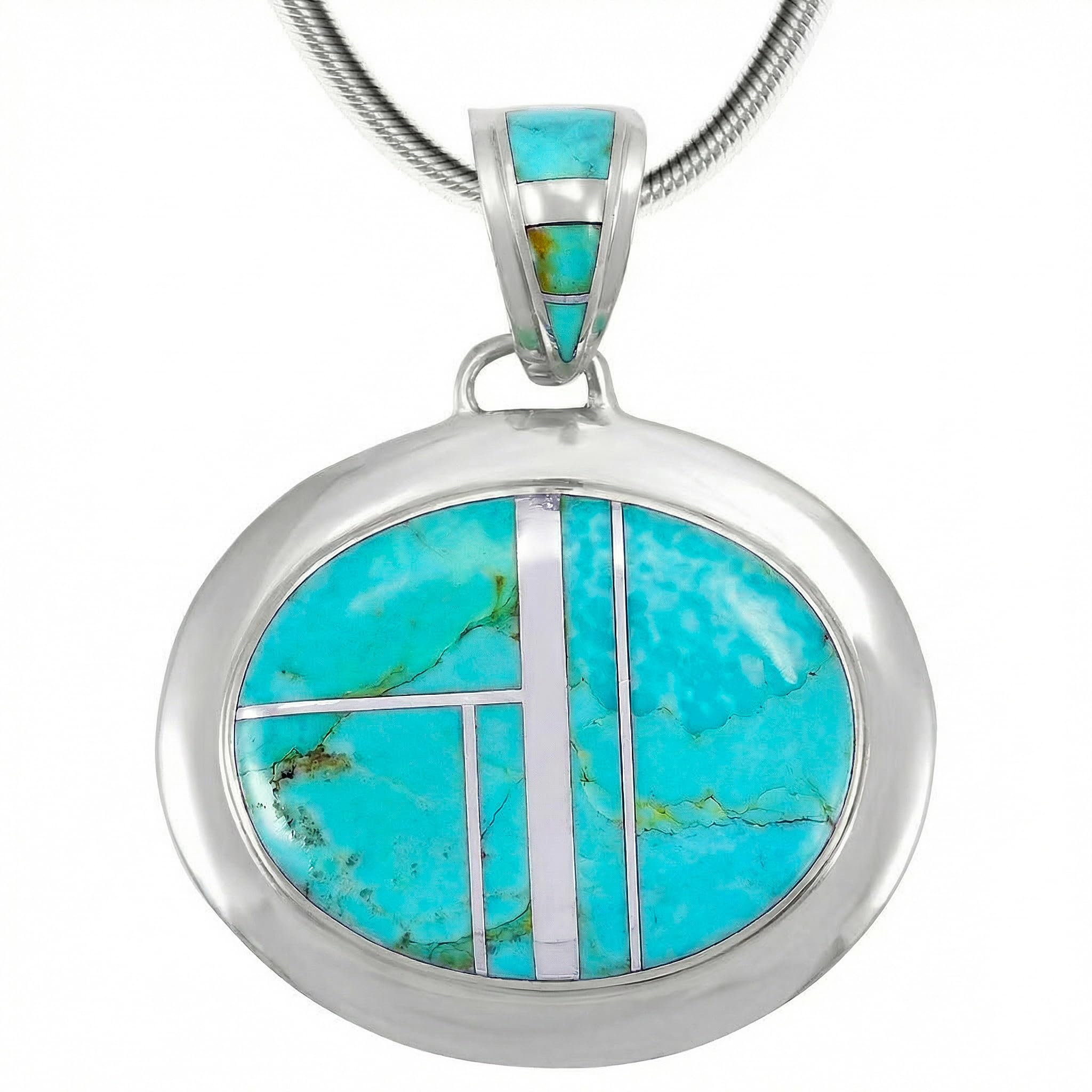 Turquoise Network Genuine Gemstone 20-Inch Necklace