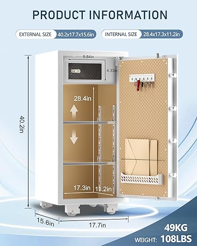 Miniatura 2 de TIGERKING - Caja fuerte extra grande de 5.9 pies cúbicos, caja fuerte grande para el hogar con doble cerradura de llave de seguridad y caja de