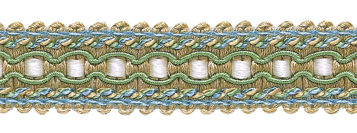 Gimp braid impérial 32mm ruban de passementerie vert or bleu 8,2m